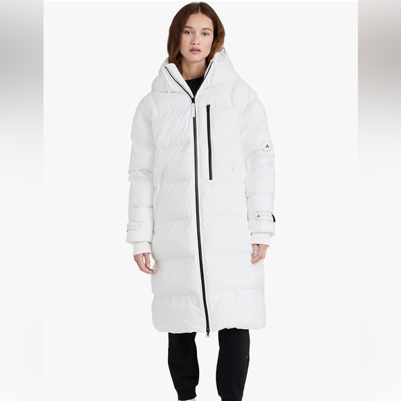 Adidas by Stella McCartney Long Puffer Jacket in Cloud White H58127 Size XL New - Picture 9 of 9
